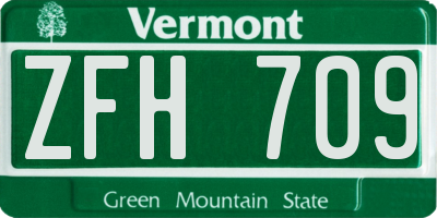 VT license plate ZFH709