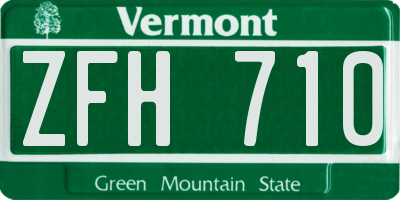 VT license plate ZFH710