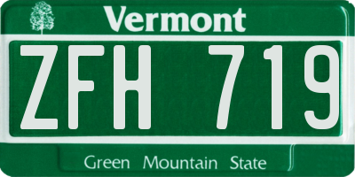 VT license plate ZFH719