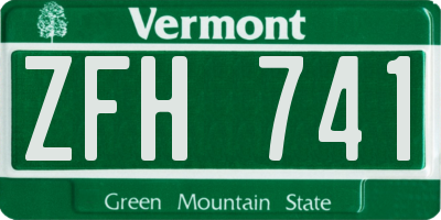 VT license plate ZFH741