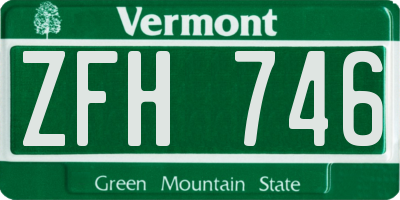 VT license plate ZFH746