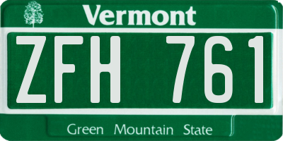 VT license plate ZFH761