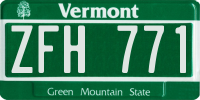 VT license plate ZFH771