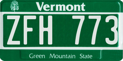 VT license plate ZFH773