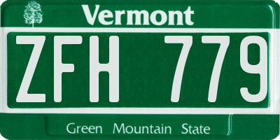 VT license plate ZFH779