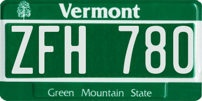 VT license plate ZFH780