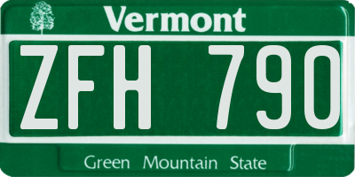 VT license plate ZFH790