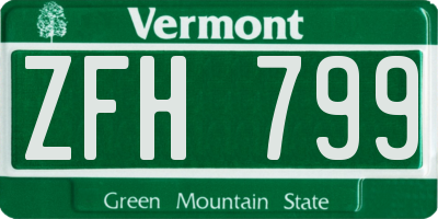 VT license plate ZFH799