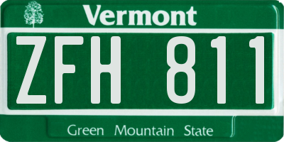 VT license plate ZFH811