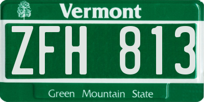 VT license plate ZFH813