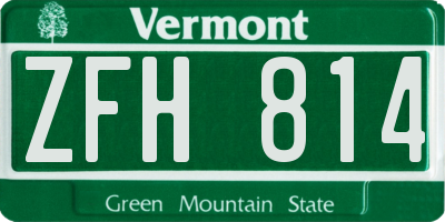 VT license plate ZFH814