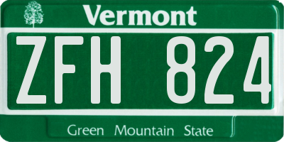 VT license plate ZFH824