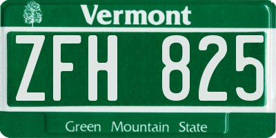 VT license plate ZFH825