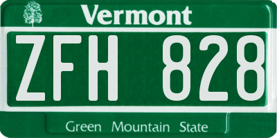 VT license plate ZFH828