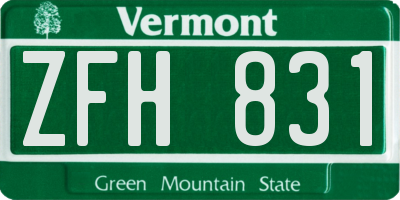 VT license plate ZFH831