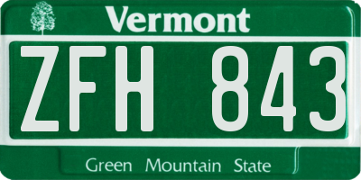 VT license plate ZFH843