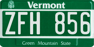 VT license plate ZFH856