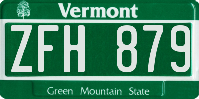 VT license plate ZFH879