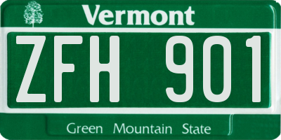 VT license plate ZFH901