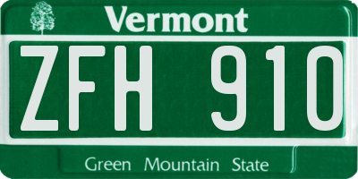 VT license plate ZFH910
