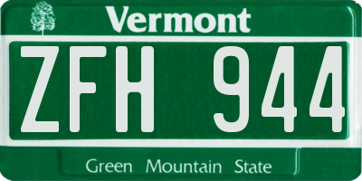 VT license plate ZFH944