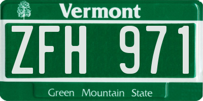 VT license plate ZFH971