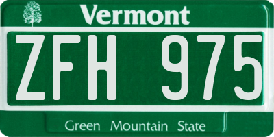 VT license plate ZFH975
