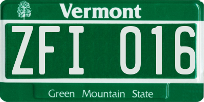 VT license plate ZFI016