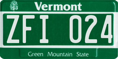 VT license plate ZFI024