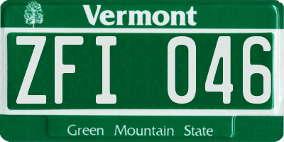 VT license plate ZFI046