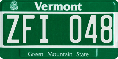 VT license plate ZFI048