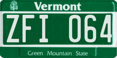 VT license plate ZFI064