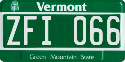 VT license plate ZFI066
