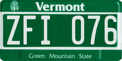 VT license plate ZFI076