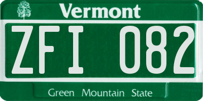 VT license plate ZFI082