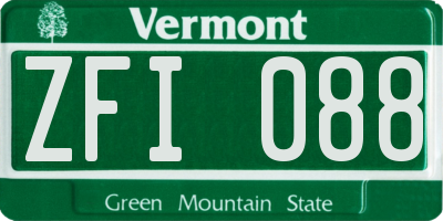 VT license plate ZFI088