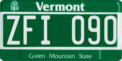VT license plate ZFI090