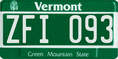 VT license plate ZFI093