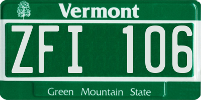 VT license plate ZFI106