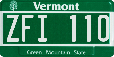 VT license plate ZFI110