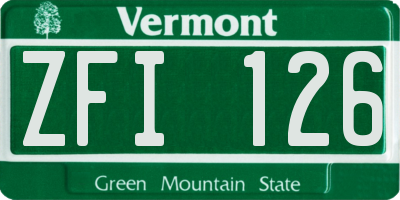 VT license plate ZFI126