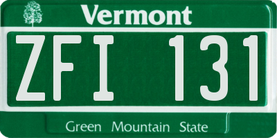 VT license plate ZFI131