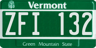 VT license plate ZFI132