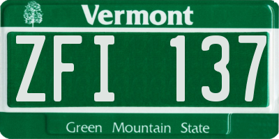 VT license plate ZFI137