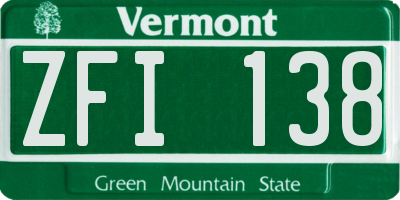 VT license plate ZFI138