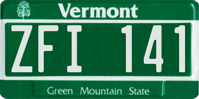 VT license plate ZFI141