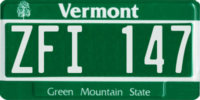 VT license plate ZFI147