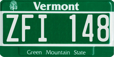 VT license plate ZFI148