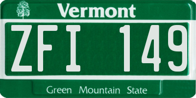 VT license plate ZFI149
