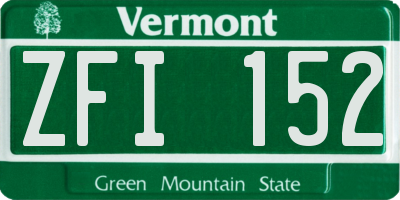 VT license plate ZFI152